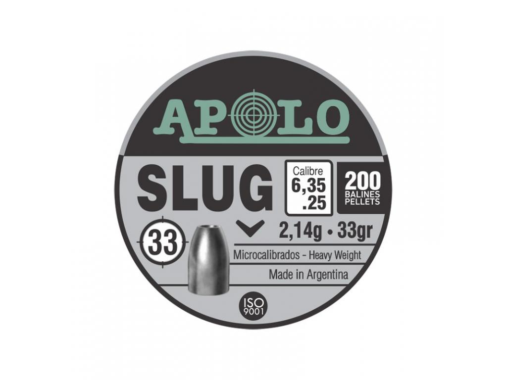 Пуля пневматическая 6,35 мм "Apolo Slug" 2,14г. (200шт.)