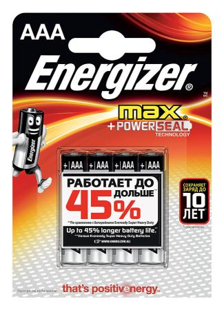 Батарейка Energizer MAX E92AAA 4шт/блистер