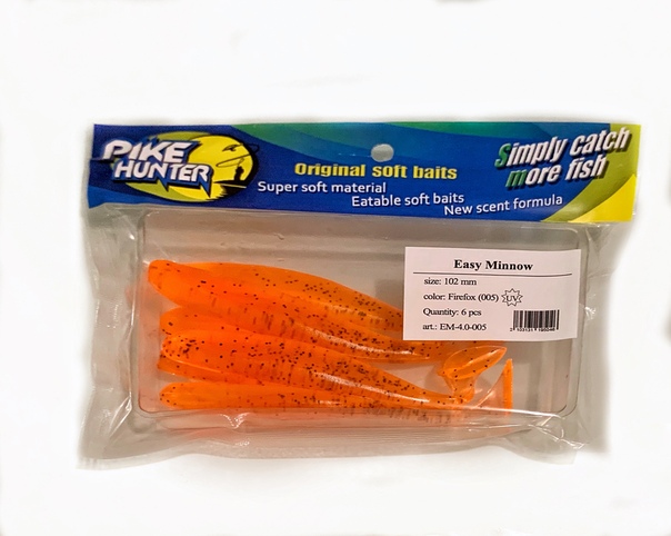 Мягкая приманка Pike Hunter Easy Minnow 100мм 005 Firefox UV