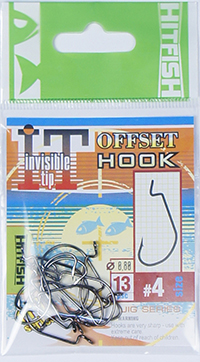 Крючок офсетный Hitfish Invisible tip offset hook - 4/0 (6 шт/пач)