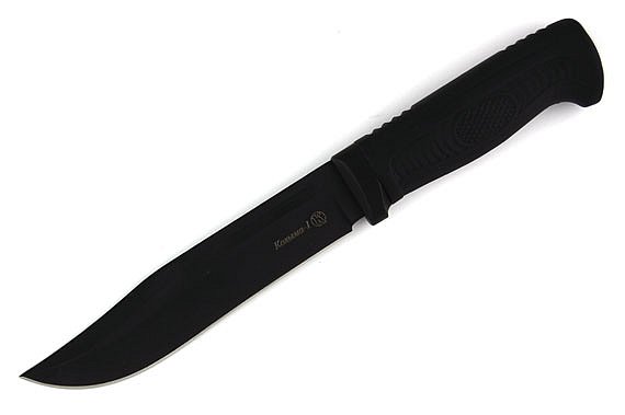 Нож "Колыма-1" (Stonewash черный, эластрон)