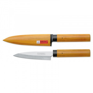 Нож универсальный SUNCRAFT для овощей и фруктов с деревянными ножнами
