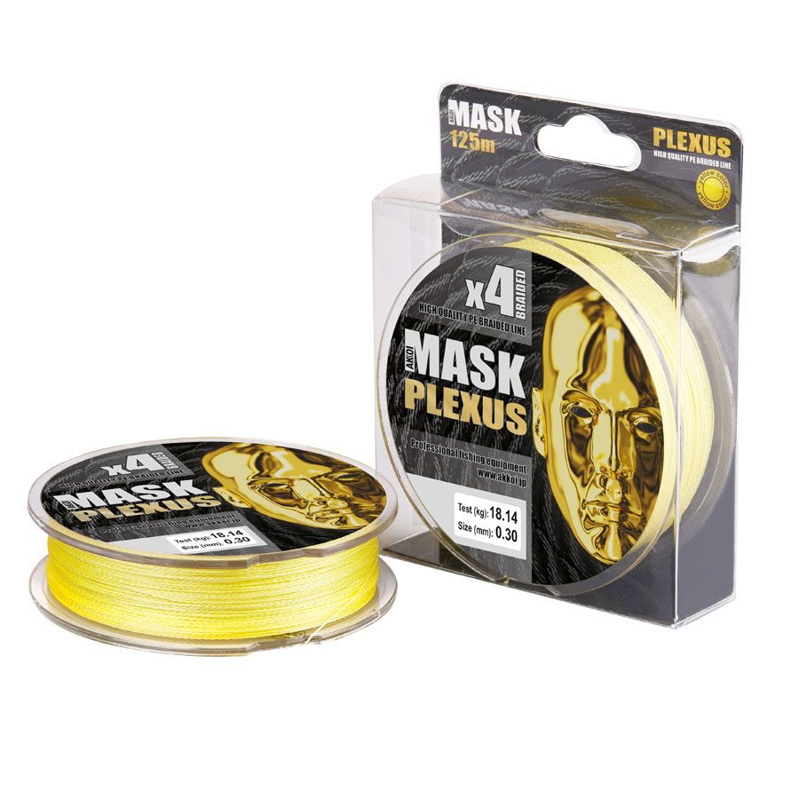 Леска плетёная AKKOI Mask Plexus 125м (yellow) d0,18mm