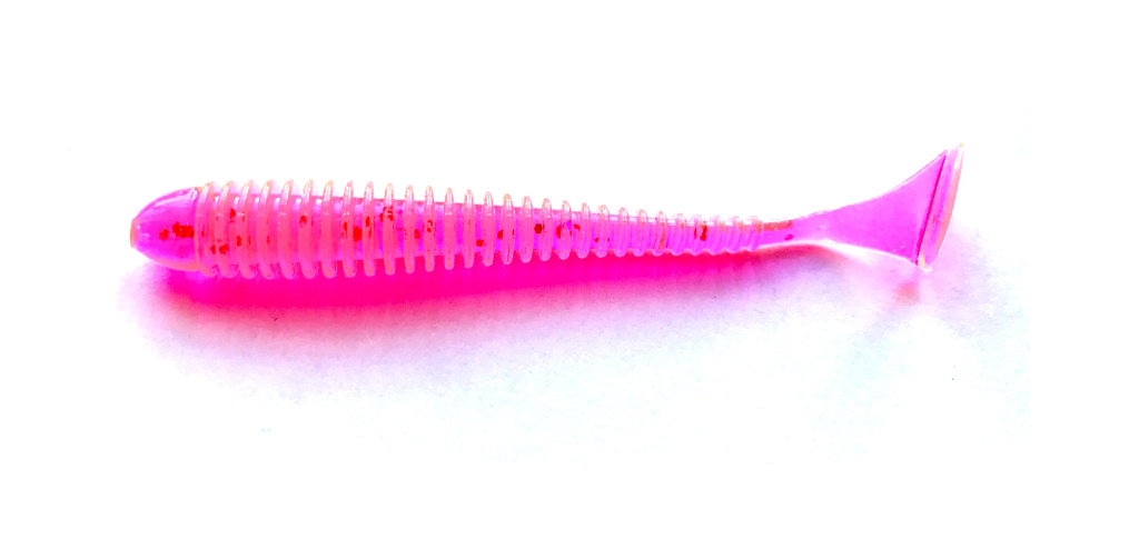 Мягкая приманка Pike Hunter Ribbed Worm 89мм 006 Clear Pink UV