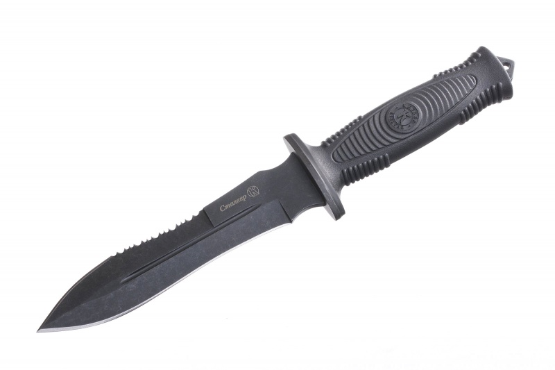 Нож "Сталкер" (Stonewash черный, эластрон)