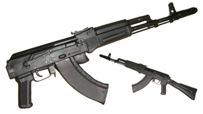 Макет массогабаритный "АК-74М" без футляра, приклад складной.