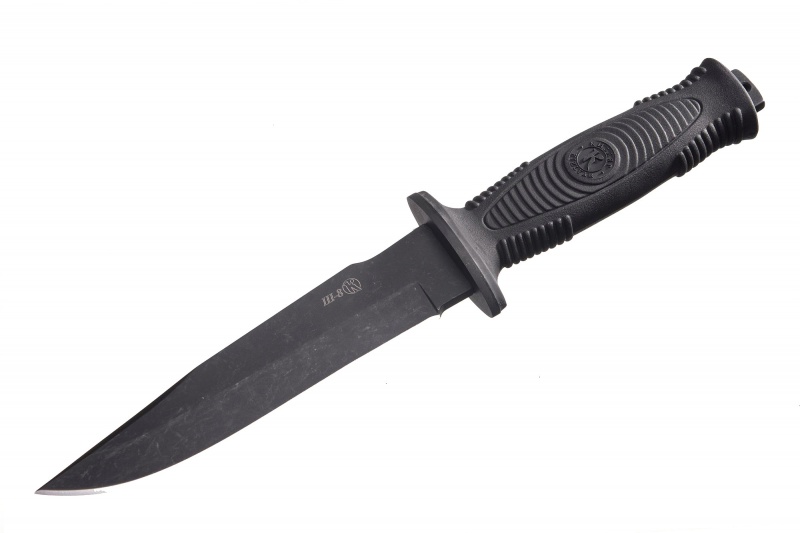 Нож "Ш-8" (Stonewash черный, эластрон)