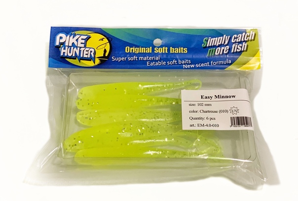 Мягкая приманка Pike Hunter Easy Minnow 100мм 010 Chartreuse UV