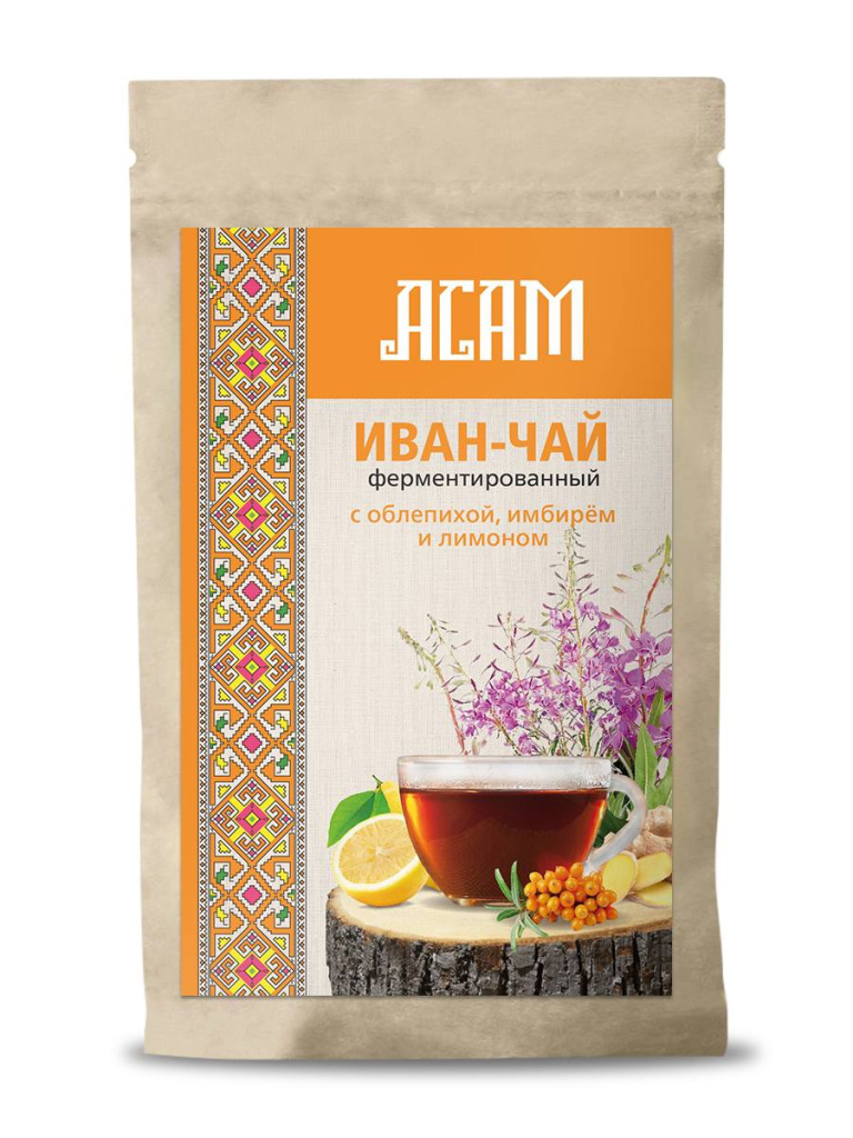 Чай Иван-чай Асам крупнолистовой с облепихой, лимоном и имбирем 100гр