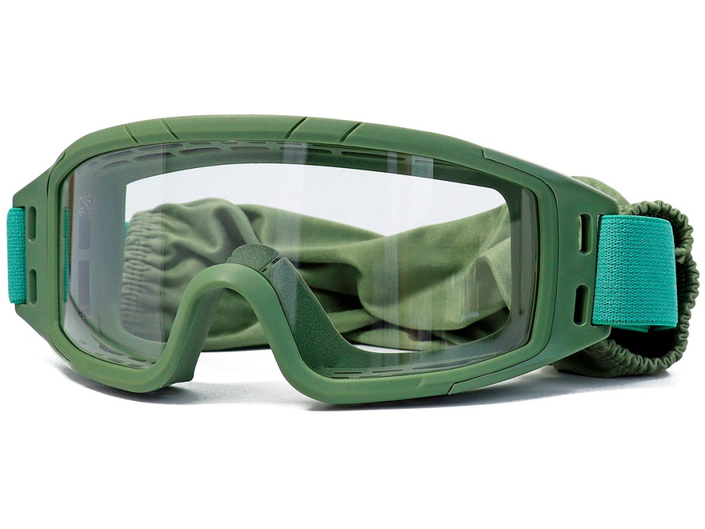 Очки тактические ShotTime Puma зелёные, линза прозрачная