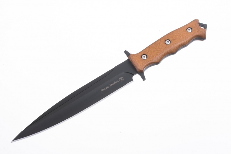 Нож "Феникс-Комбат" (У-8, черный хром, текстолит)