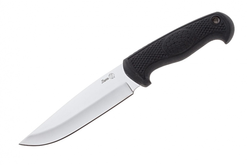 Нож "Линь" (Stonewash серый, эластрон)