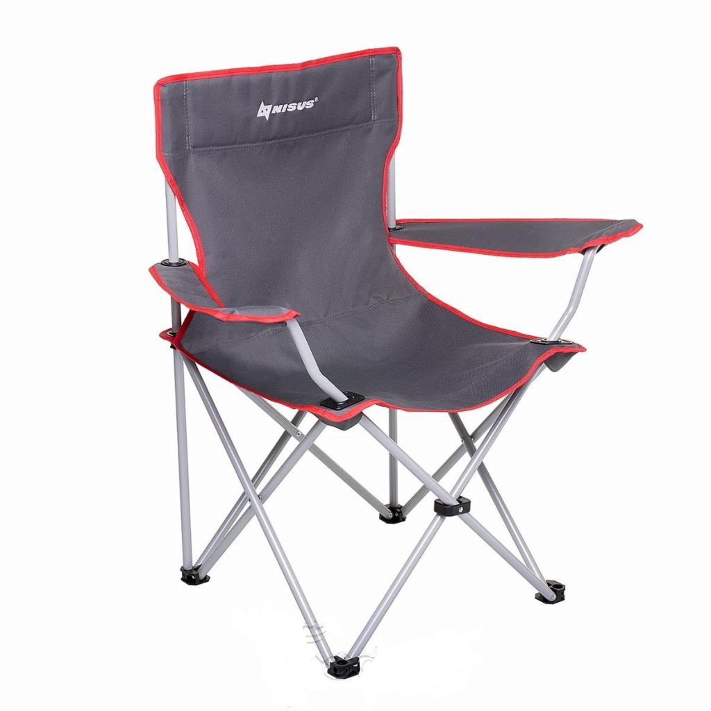 Кресло складное серый/красный без чехла N-242-GR-1 Nisus