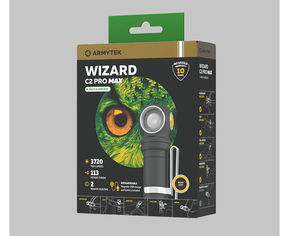 Фонарь Armytek Wizard C2 Pro Max Magnet USB (теплый свет)
