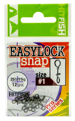 Застежка Hitfish Easylock Snap #1 (25lb/11kg) (12 шт/пач) 