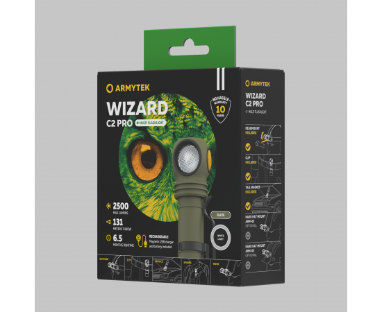 Фонарь Armytek Wizard C2 Pro Magnet USB Olive