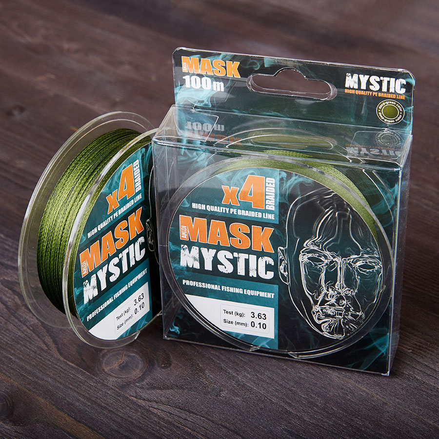 Леска плетёная AKKOI Mask Mystic X4-100м (deep green) d0,12mm