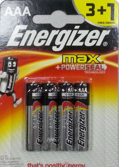 Батарейка Energizer MAX E92AAA BP 3+1шт