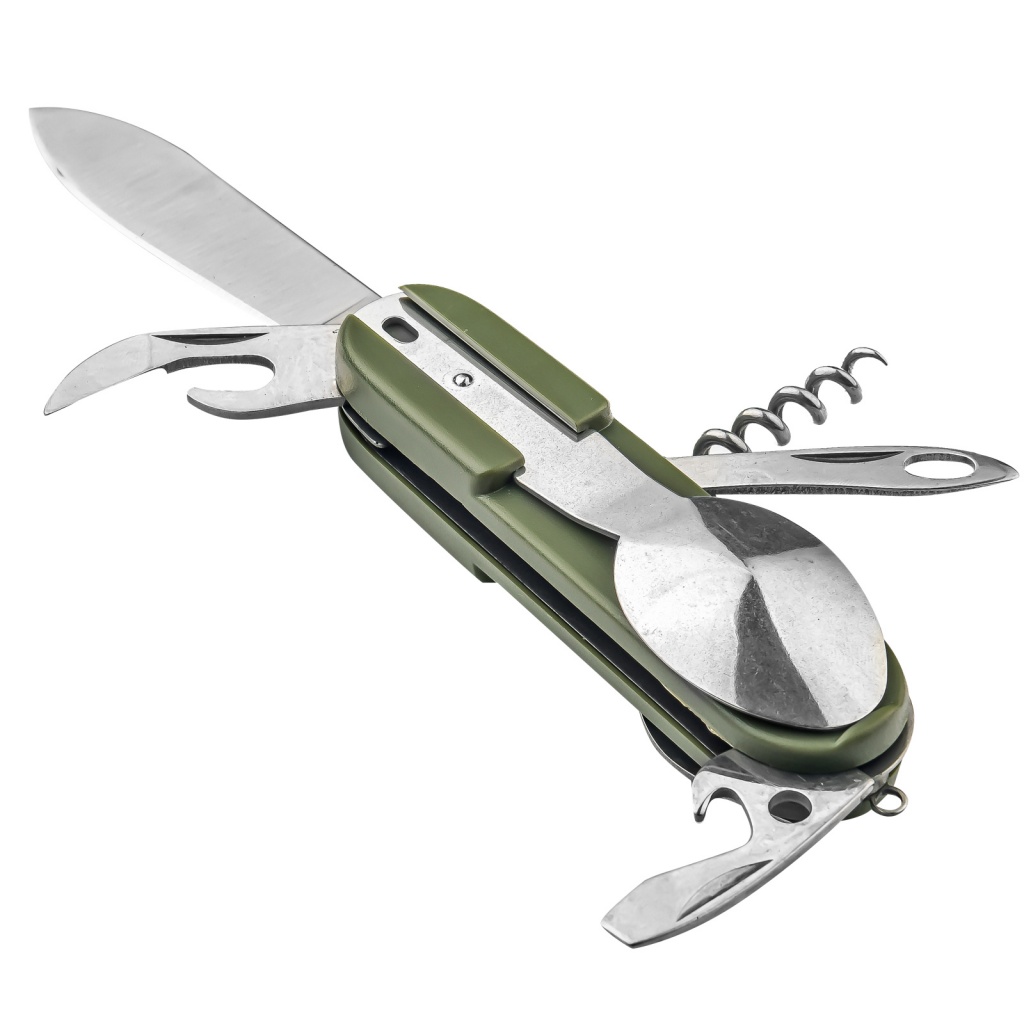 Нож складной 7-в-1 с набором столовых инструментов