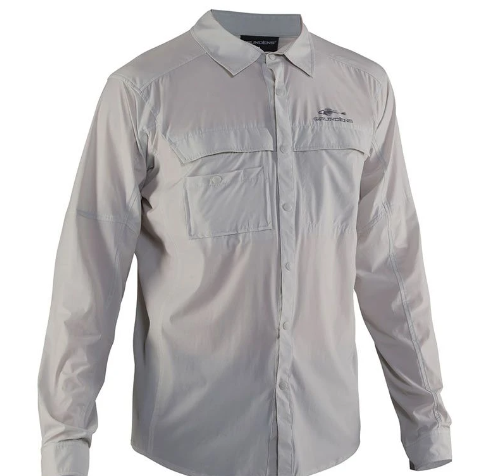 Рубашка Grundens Hooksetter LS Shirt Glacier Grey р.M