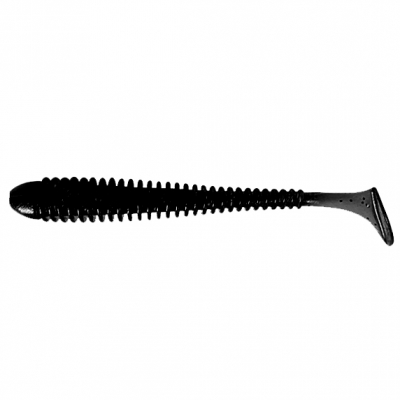 Мягкая приманка Pike Hunter Ribbed Worm 4.6" 11,7см 009 Black 4 шт