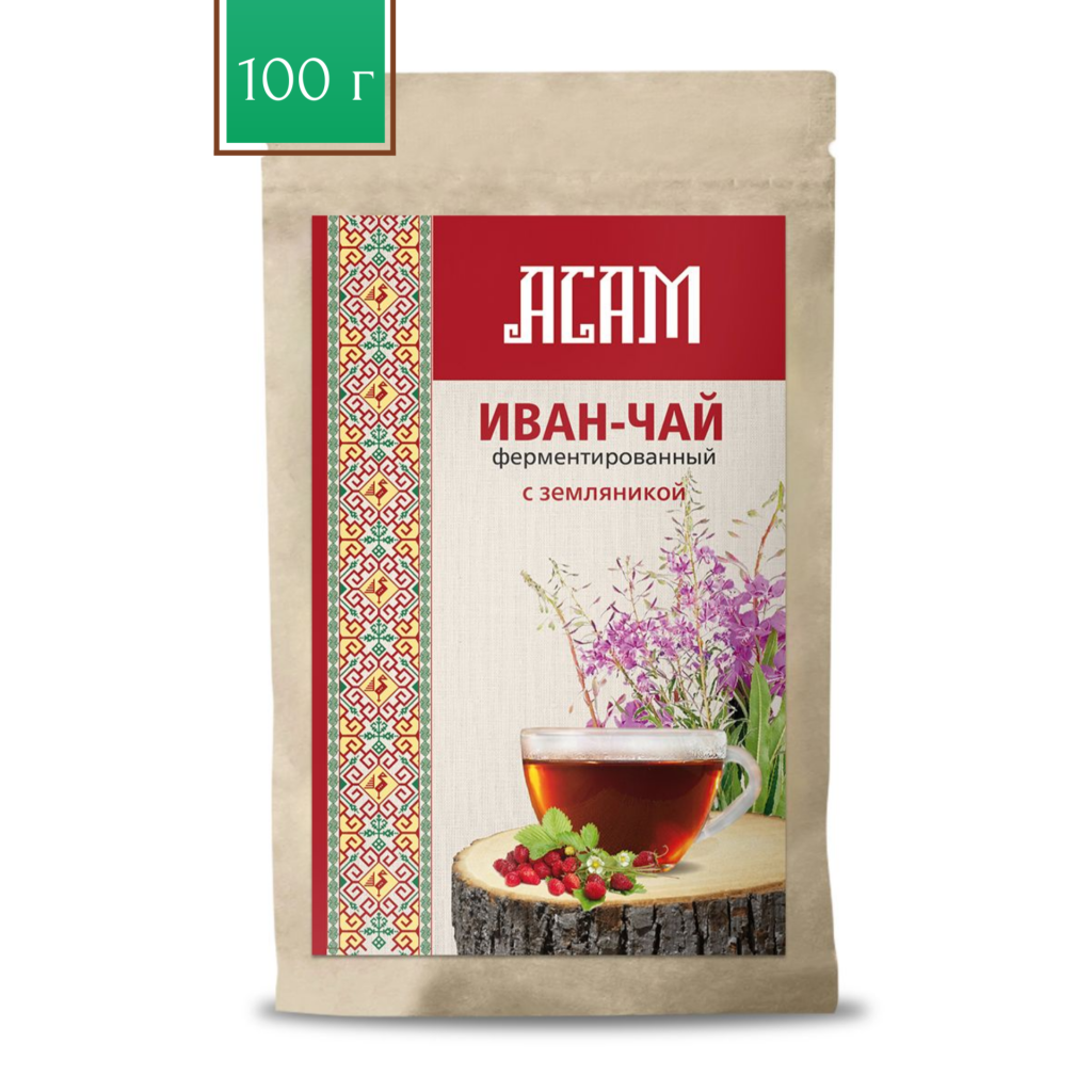 Чай Иван-чай Асам крупнолистовой с земляникой 100гр