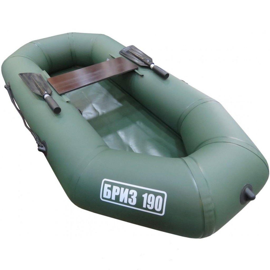 Лодка надувная Тонар Бриз 190 (гребки + жесткое сиденье) зеленый