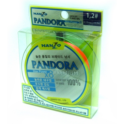 Леска Hanzo Pandora Premium X8 2.0 (150м) 0,23мм 15,2кг Orange