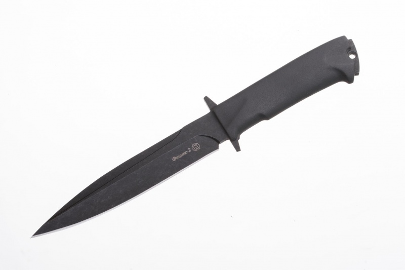 Нож "Феникс-2" (Stonewash черный, эластрон)