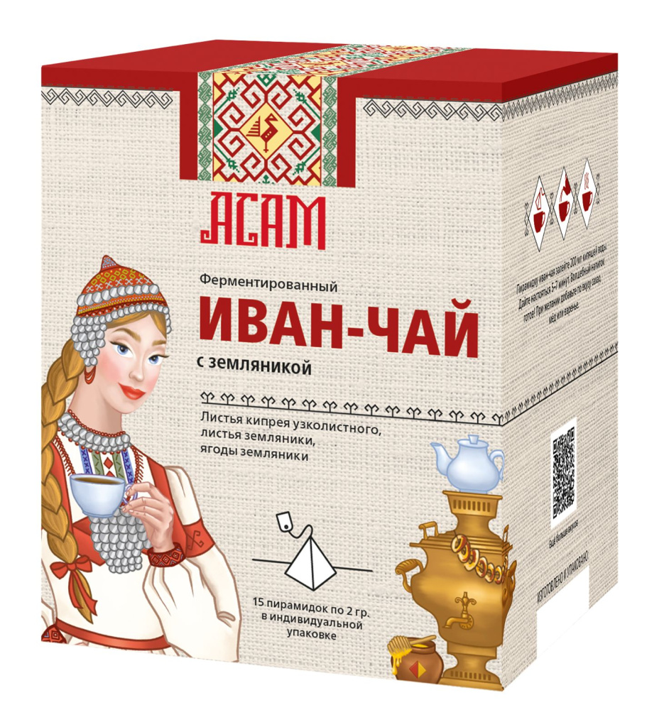 Чай Асам Иван-Чай с земляникой пирамидки 15шт.