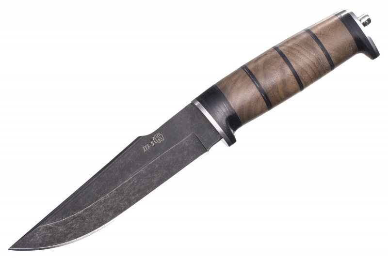 Нож "Ш-5" (Stonewash черный, дерево)