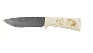 Нож "Близнец" (дамаск, литьё, кость)